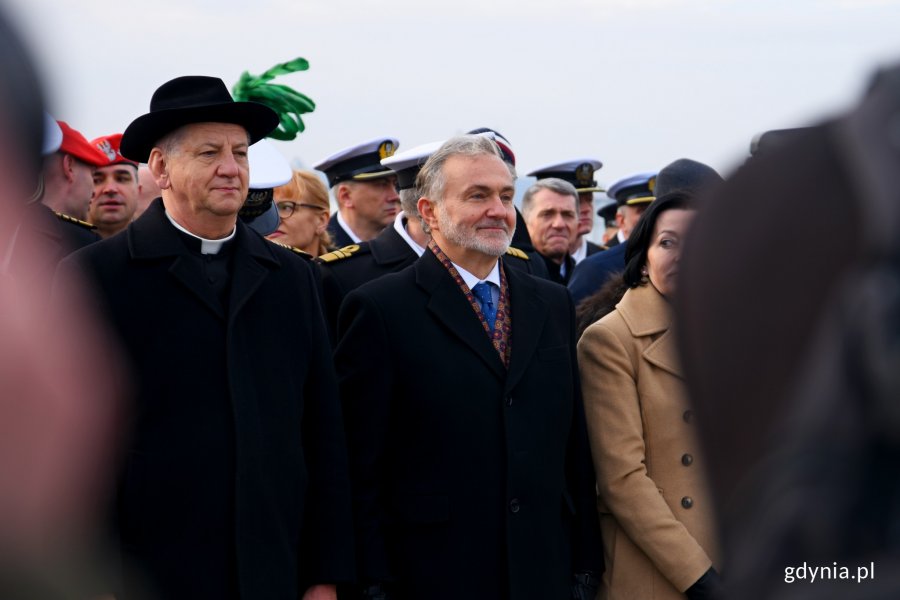 ORP „Ślązak” wcielony do służby. W uroczystości uczestniczył prezydent Gdyni Wojciech Szczurek // fot. Paweł Kukla
