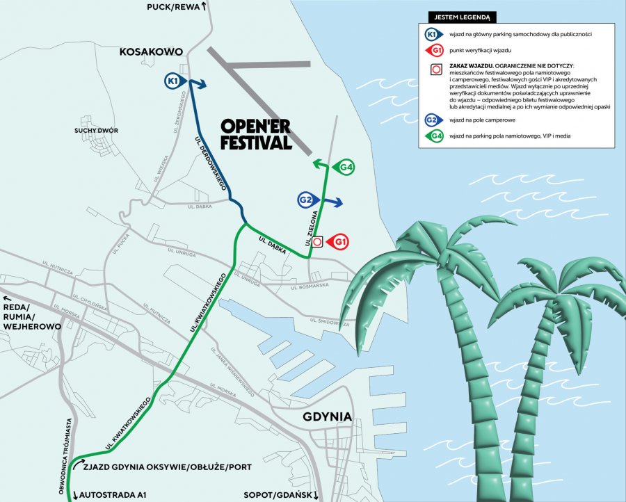 Zmiany w organizacji ruchu podczas festiwalu Open’er Festival