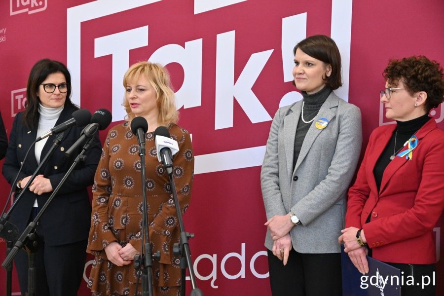 Na zdj. (od lewej): prezydent Gdańska Aleksandra Dulkiewicz, Olena Matviichuk, wiceprezydent Gdyni Katarzyna Gruszecka-Spychała i wiceprezydent Sopotu Magdalena Czarzyńska-Jachim