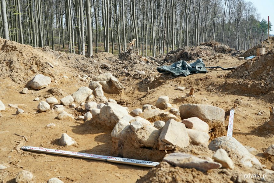 Stanowisko archeologiczne w miejscu, gdzie znaleziono kurhany podczas prac nad budową Obwodnicy Witomina