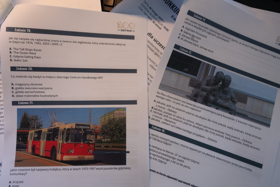 Test wiedzy o Gdyni dla uczni&oacute;w szk&oacute;ł podstawowych i ponadpodstawowych