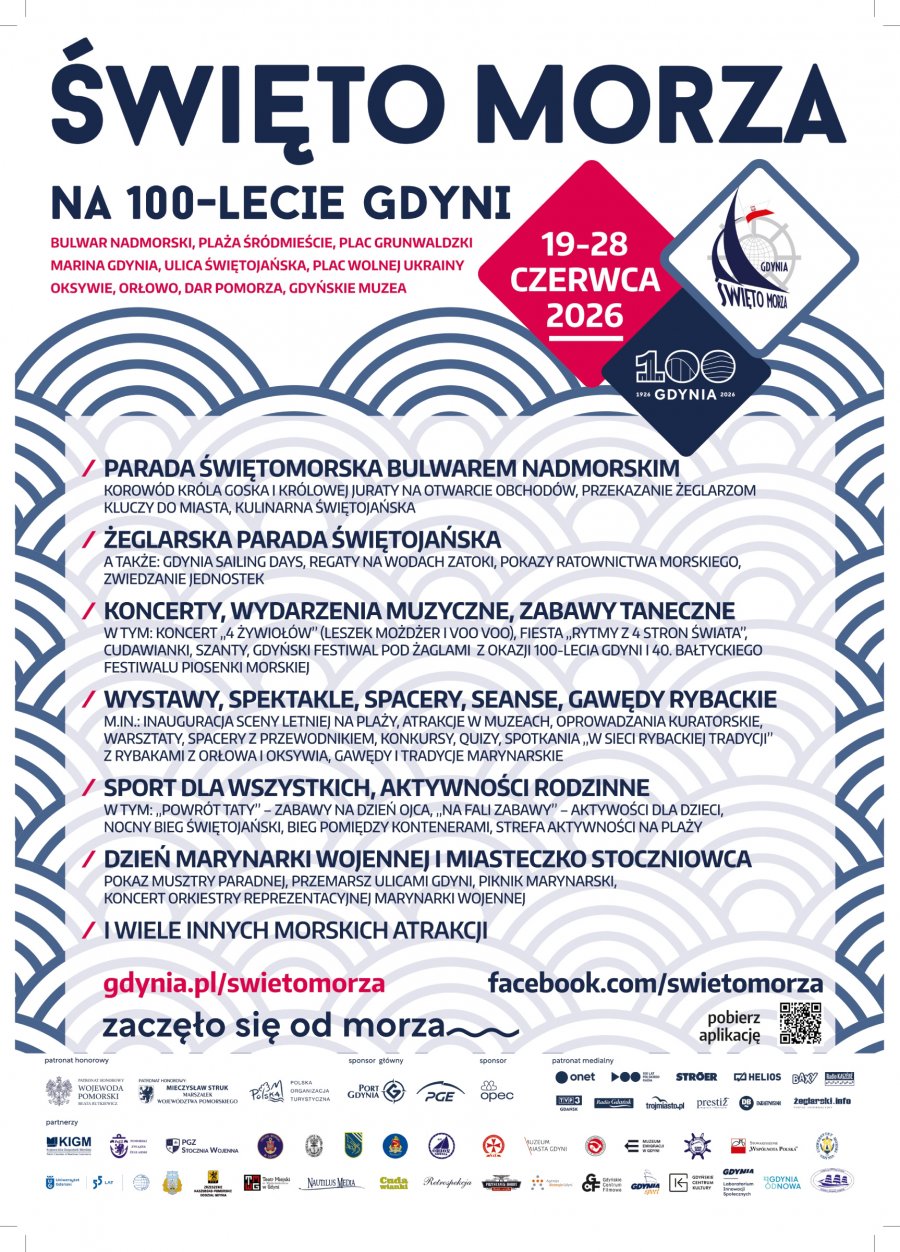 Plakat Święto Morza 2026 na 100-lecie Gdyni