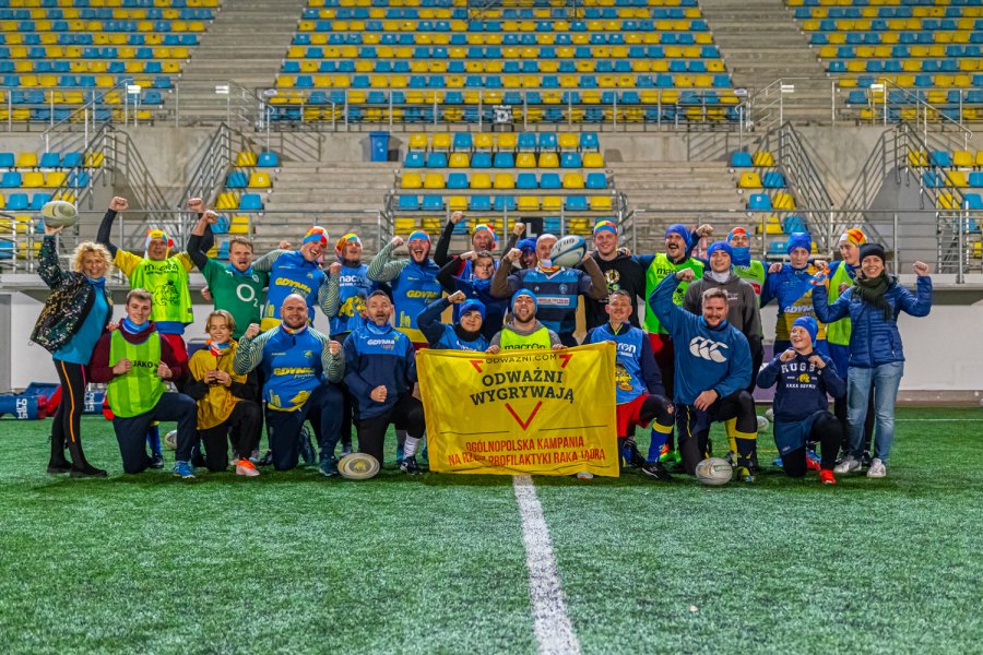 Odważny trening z rugbystami Arki // fot. Marek Sałatowski (materiały Odważni Wygrywają)