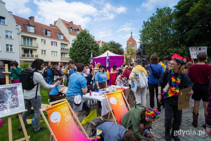 Stanowiska w miasteczku marszowym na Skwerze Świętopełka Wielkiego