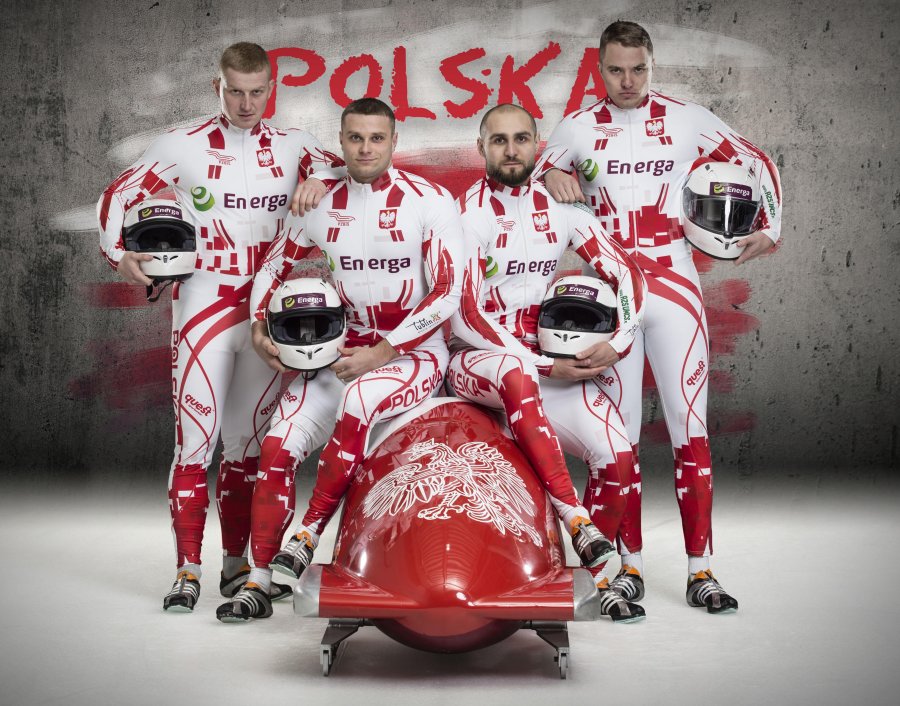 Reprezentacyjna polska czwórka bobsleistów, fot. materiały prasowe PZBiS