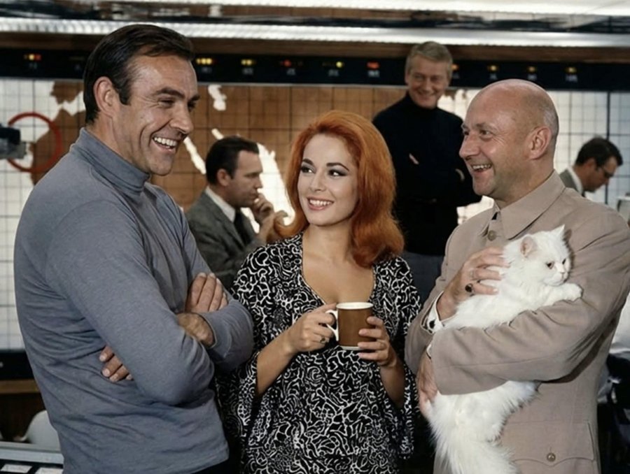 W "Żyje się tylko dwa razy" z 1967 roku, w rolę Jamesa Bonda po raz ostatni wcielił się Sean Connery, a Blofelda zagrał Donald Pleasence. Na zdjęciu jest r&oacute;wnież druga antagonistka agenta 007 Helga Brandt, kt&oacute;rą zagrała Karin Dor 