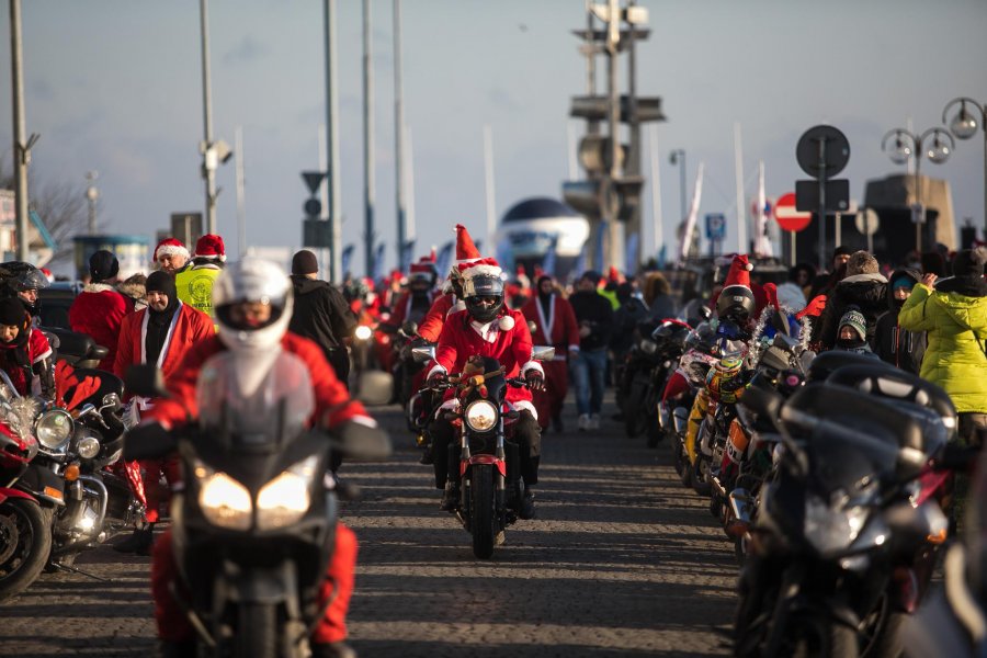 Mikołaje na motocyklach w Gdyni, fot. Karol Stańczak