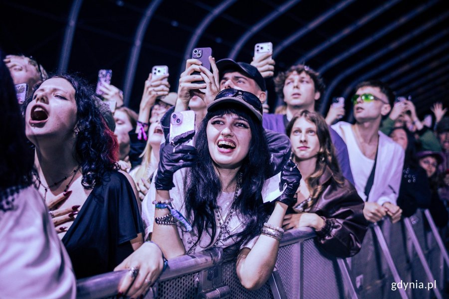 Uczestnicy festiwalu zgromadzeni przed jedną ze scen 