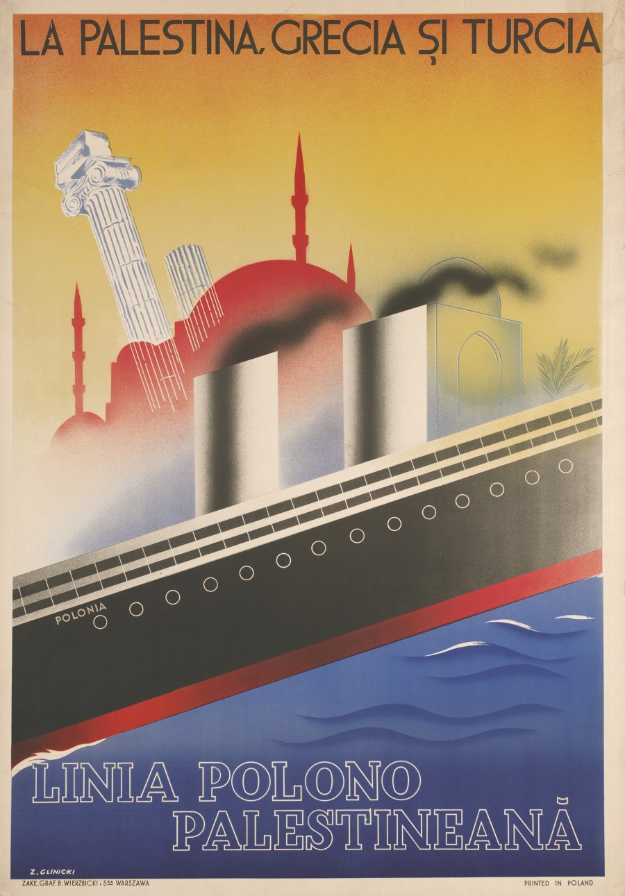 Zygmunt Glinicki, Linia Polono-Palestineana, ok. 1934, plakat, MPW