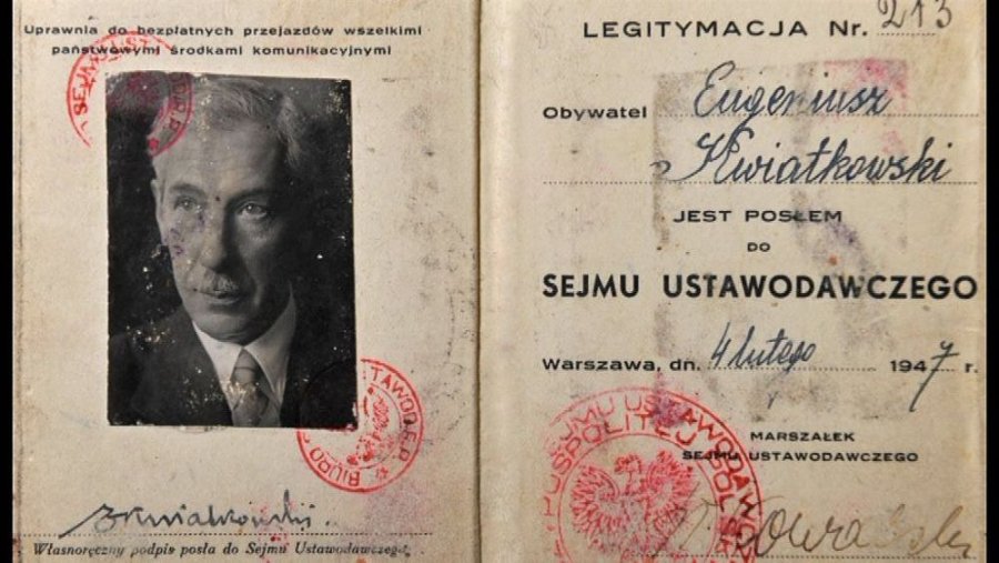 Legitymacja sejmowa Eugeniusza Kwiatkowskiego, Sejm Ustawodawczy 1947, żródło NAC