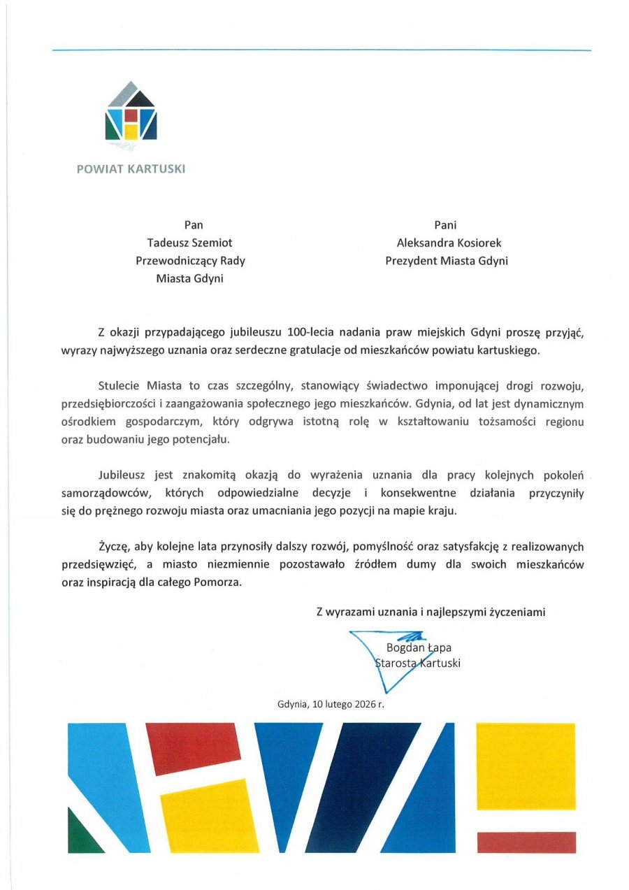  Kto złożył życzenia Gdyni?