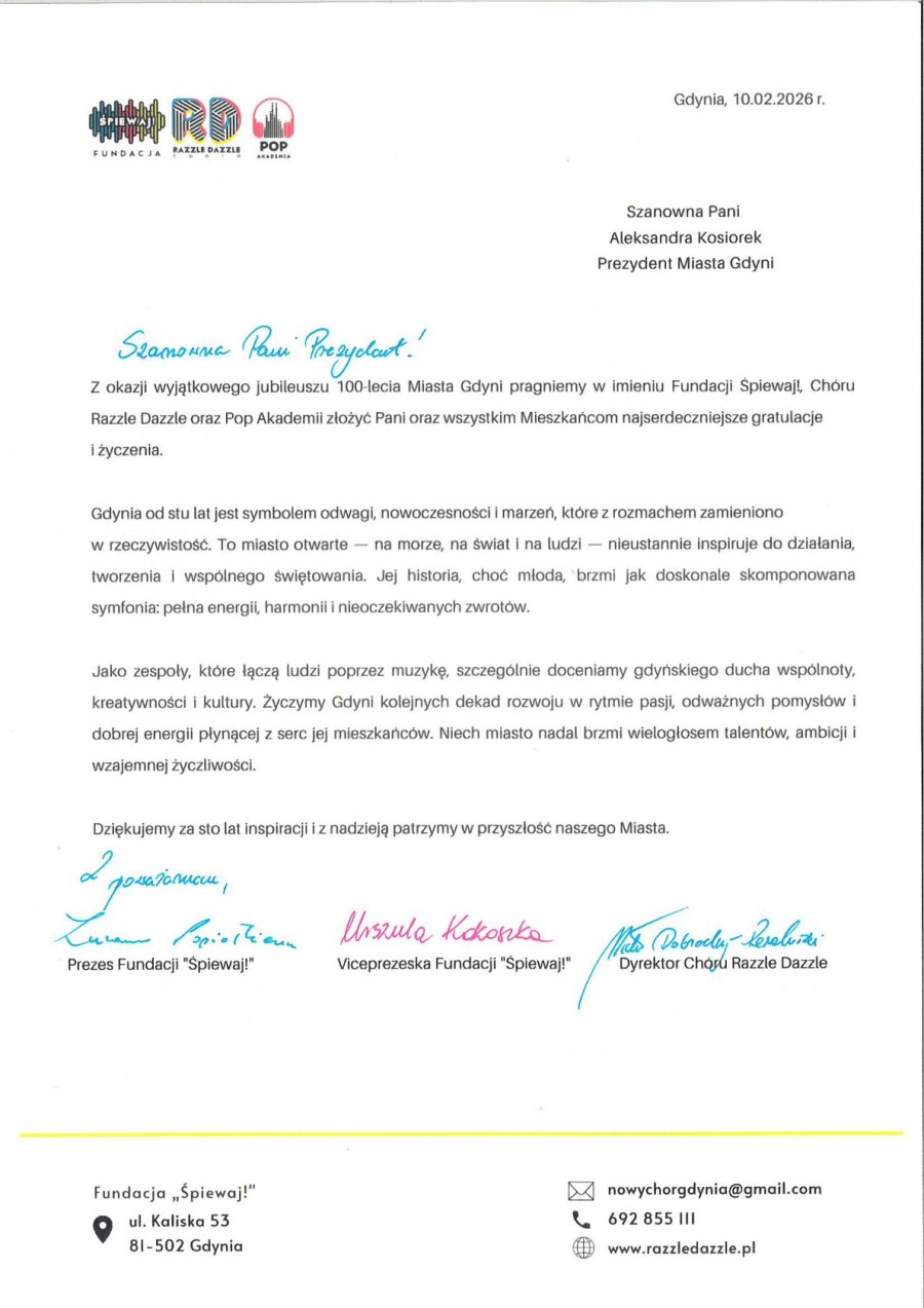  Kto złożył życzenia Gdyni?