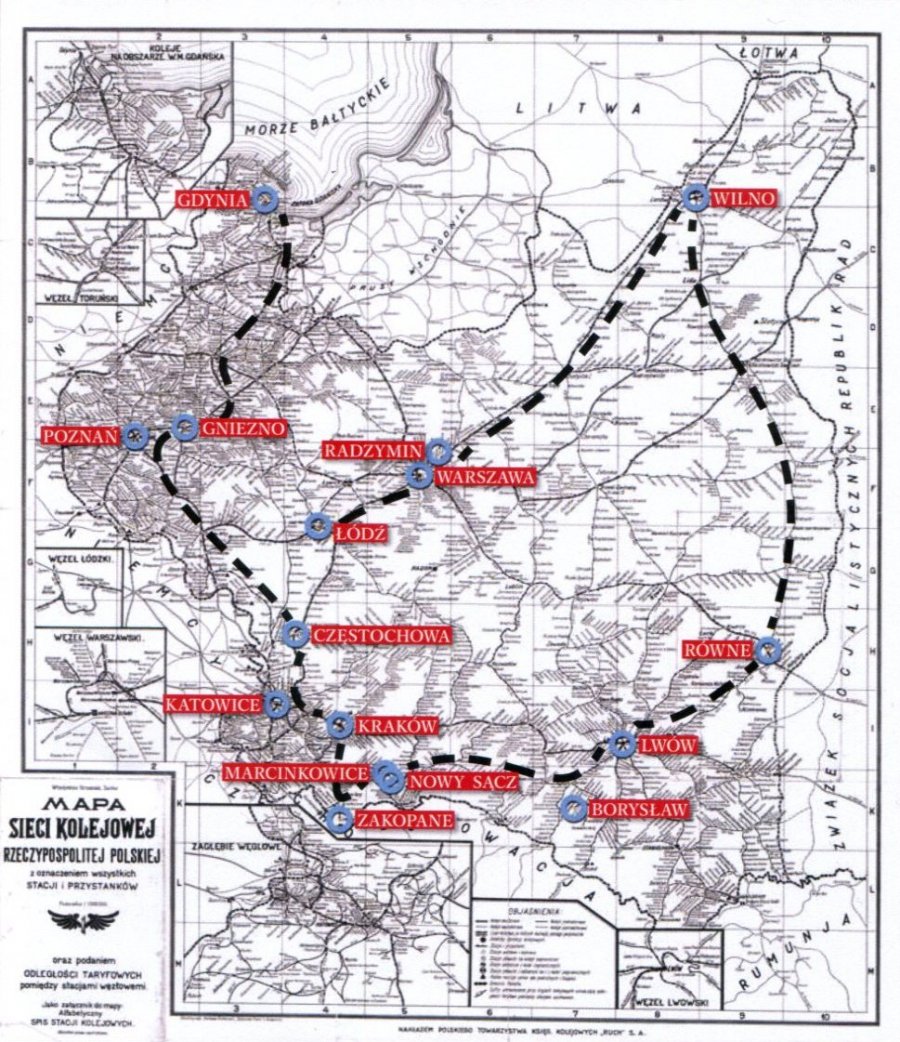 Trasa wycieczki kombatanów 