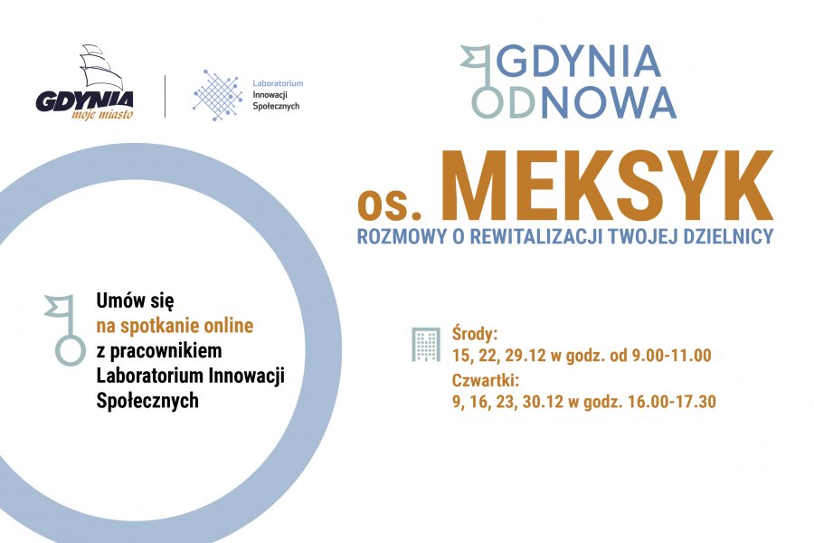 Terminy spotkań dla mieszkańców os. Meksyk // mat. Laboratorium Innowacji Społecznych