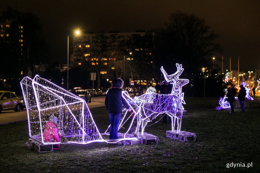 Iluminacje świąteczne na skwerze Kościuszki // fot. Karol Stańczak