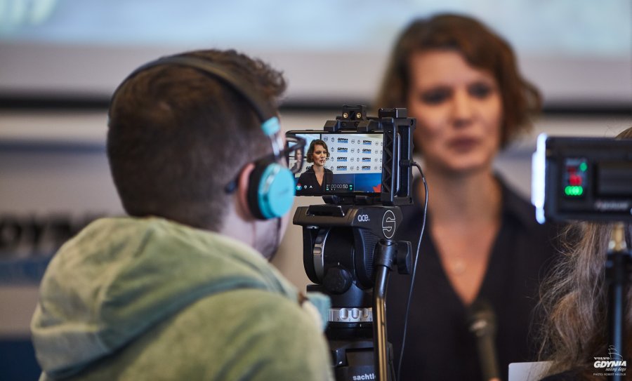 Wiceprezydent Gdyni Katarzyna Gruszecka-Spychała na konferencji podsumowującej VGSD 2019 / fot. ShutterSail.com - Robert Hajduk Sailing Photography