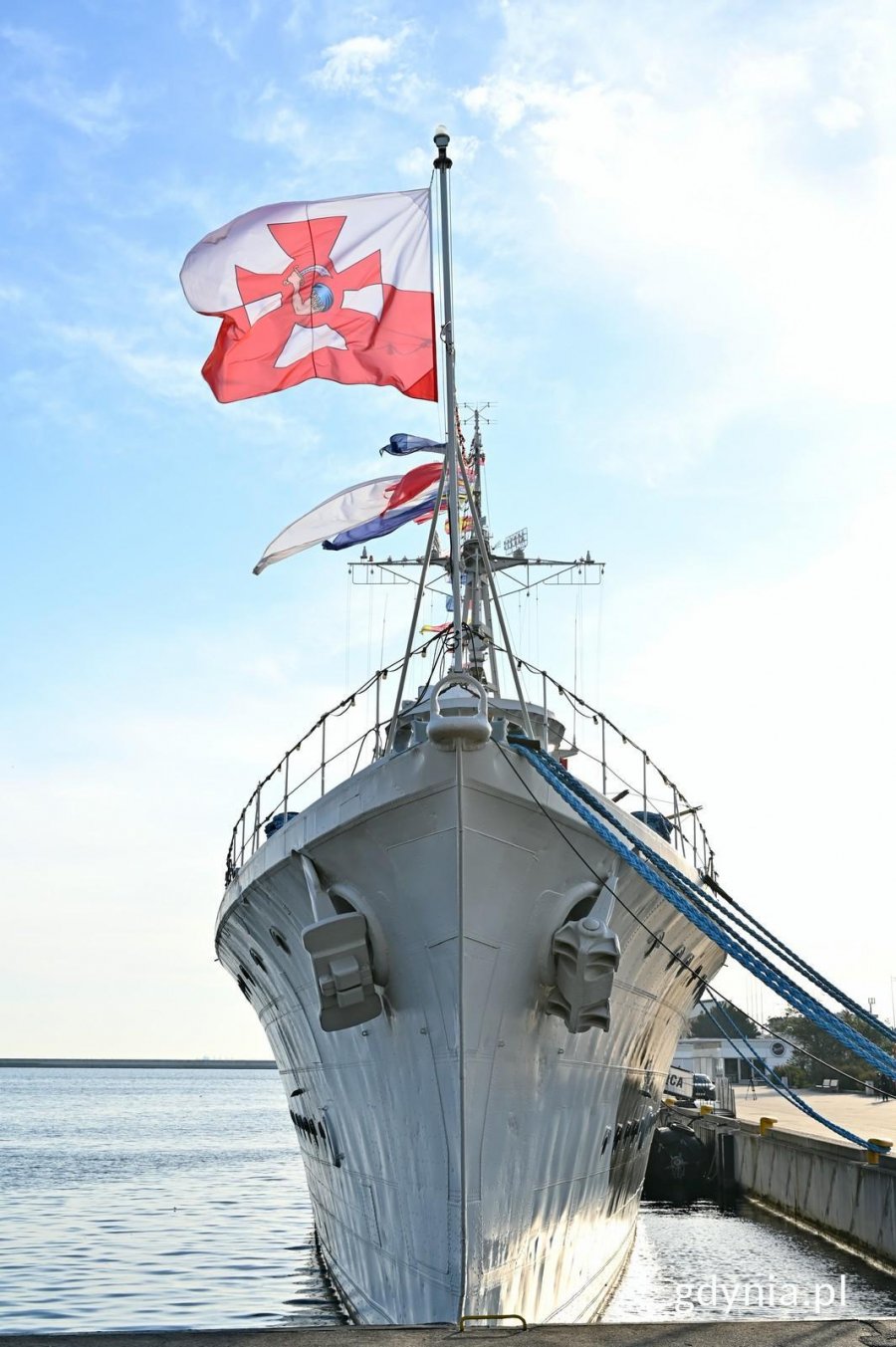 ORP &bdquo;Błyskawica&rdquo; cumująca przy Nabrzeżu Pomorskim