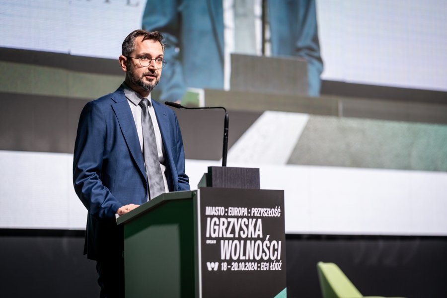 Błażej Lenkowski, dyrektor Igrzysk Wolności, prezes Fundacji Liberté, podczas ceremonii otwarcia Igrzysk Wolności 