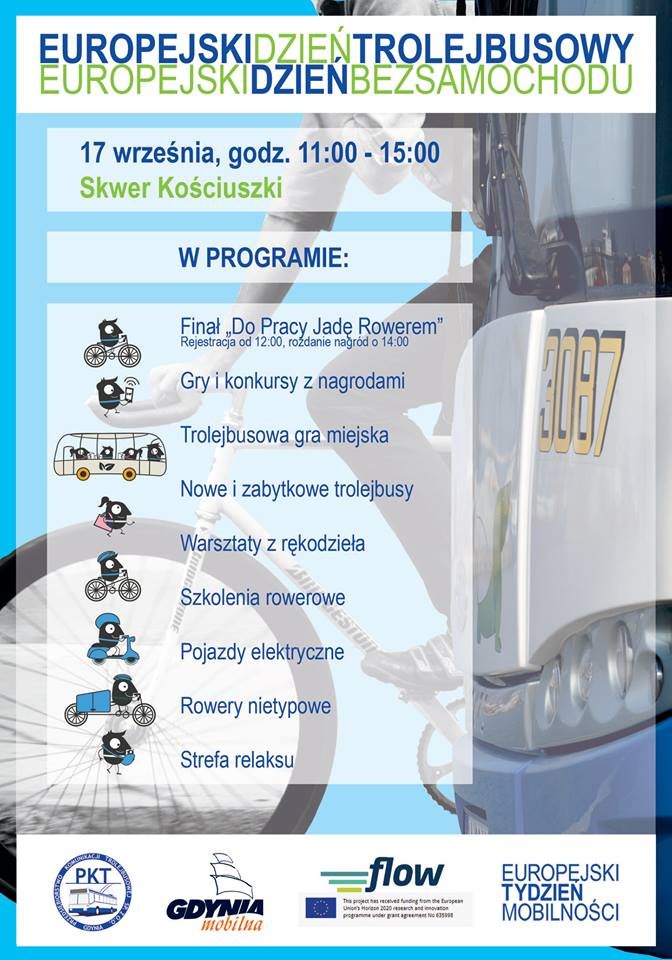 Plakat wydarzenia Dzień Trolejbusowy, Dzień Bez Samochodu
