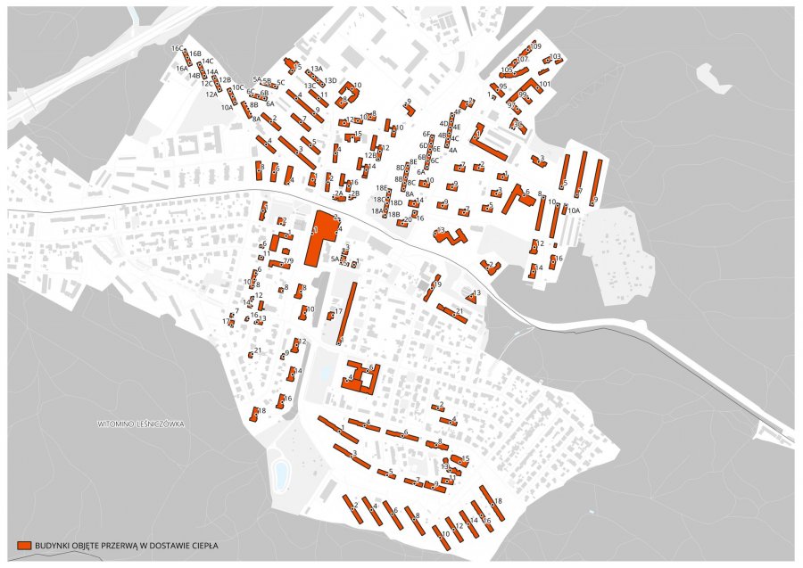 Gdynia Witomino - przerwa w dostawie ciepła dla potrzeb ciepłej wody użytkowej oraz centralnego ogrzewania (źródło: Okręgowe Przedsiębiorstwo Energetyki Cieplnej Spółka z o.o.) 