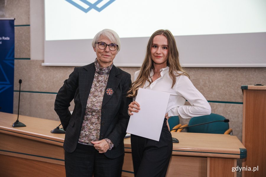 Iga Lemiech i Przewodnicząca Rady Miasta Gdyni Joanna Zielińska / fot. Mateusz Dietrich 