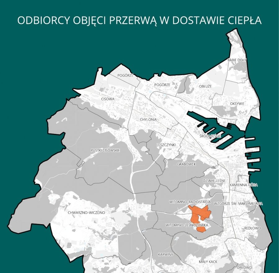 Odbiorcy objęci przerwą w dostawie ciepłej wody użytkowej