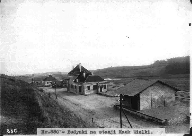 Historyczne zdjęcie stacji kolejowej Wielki Kack, fot.mat.BMKZ