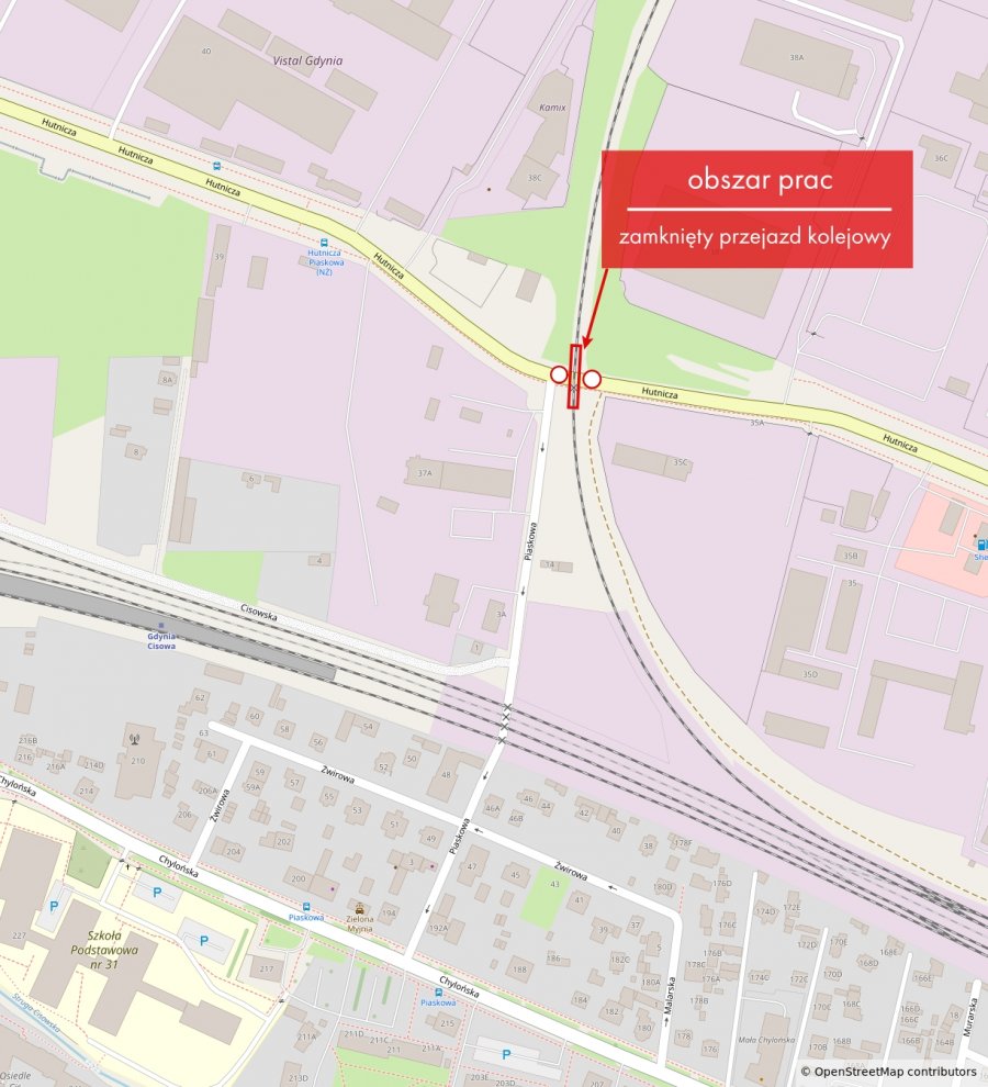ul. Hutnicza &ndash; zamknięcie przejazdu kolejowo-drogowego
