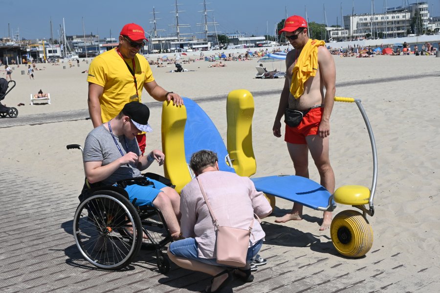 Z amfibii na plaży Śródmieście może skorzystać każdy, fot. Magdalena Śliżewska