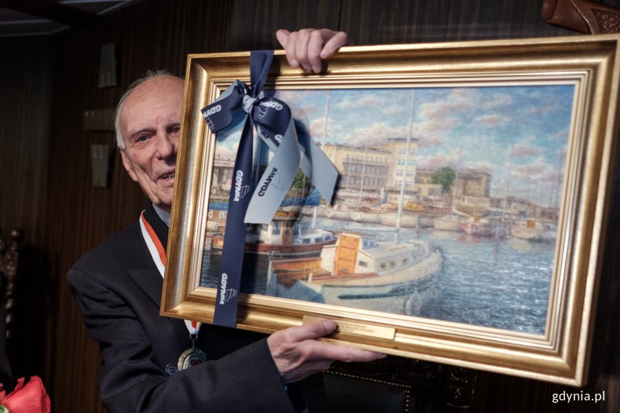 Urodziny Jerzego Grzywacza na pokładzie ORP "Błyskawica", fot. Dawid Linkowski