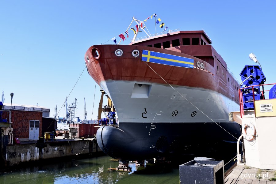 Uroczystość zakończenia kolejnego etapu budowy okrętu dla szwedzkiej marynarki wojennej, fot. Kamil Złoch