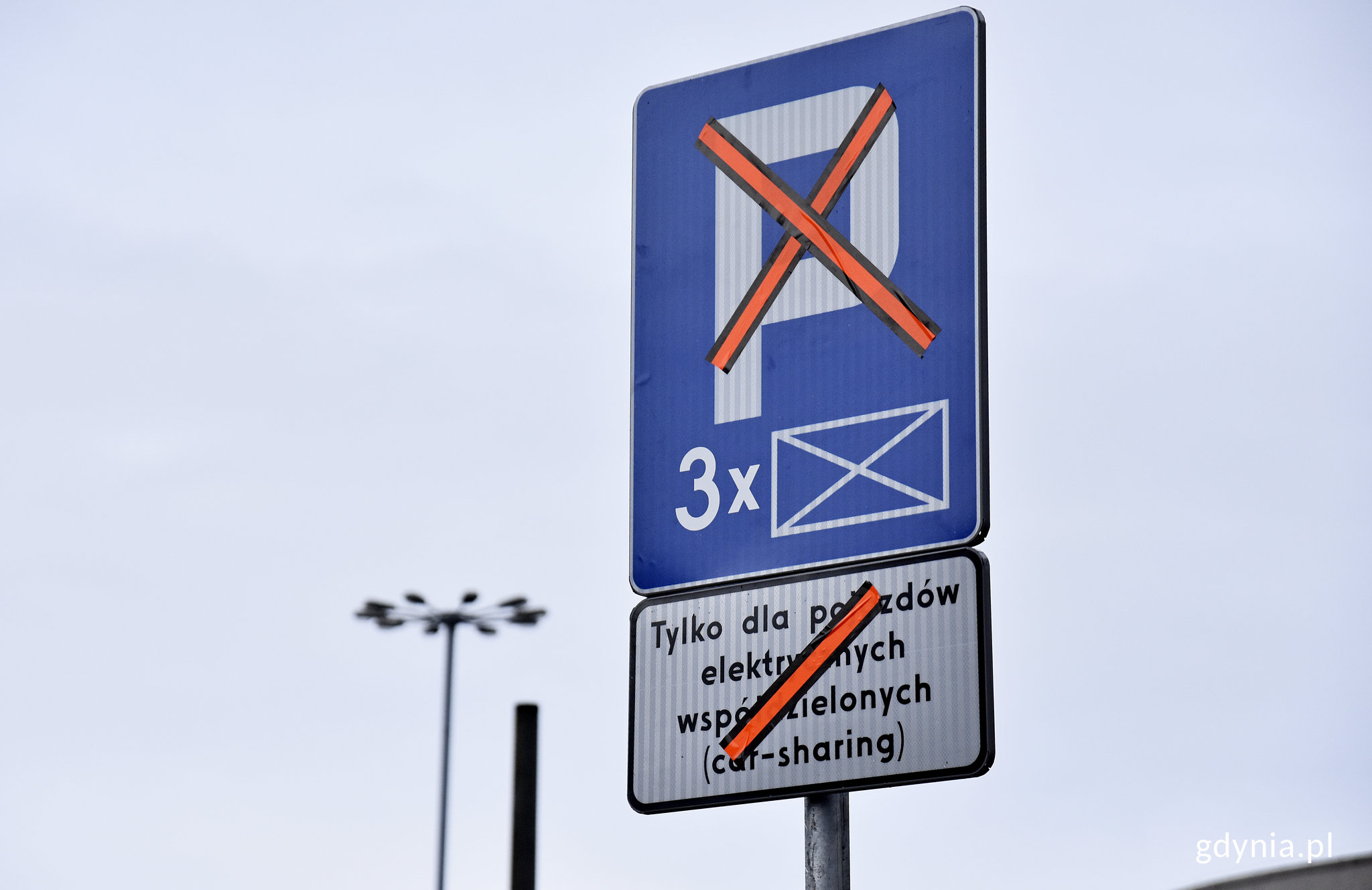 Takie oznakowanie wydziela miejsca dla wsp&oacute;łdzielonych aut elektrycznych, fot. Kamil Złoch