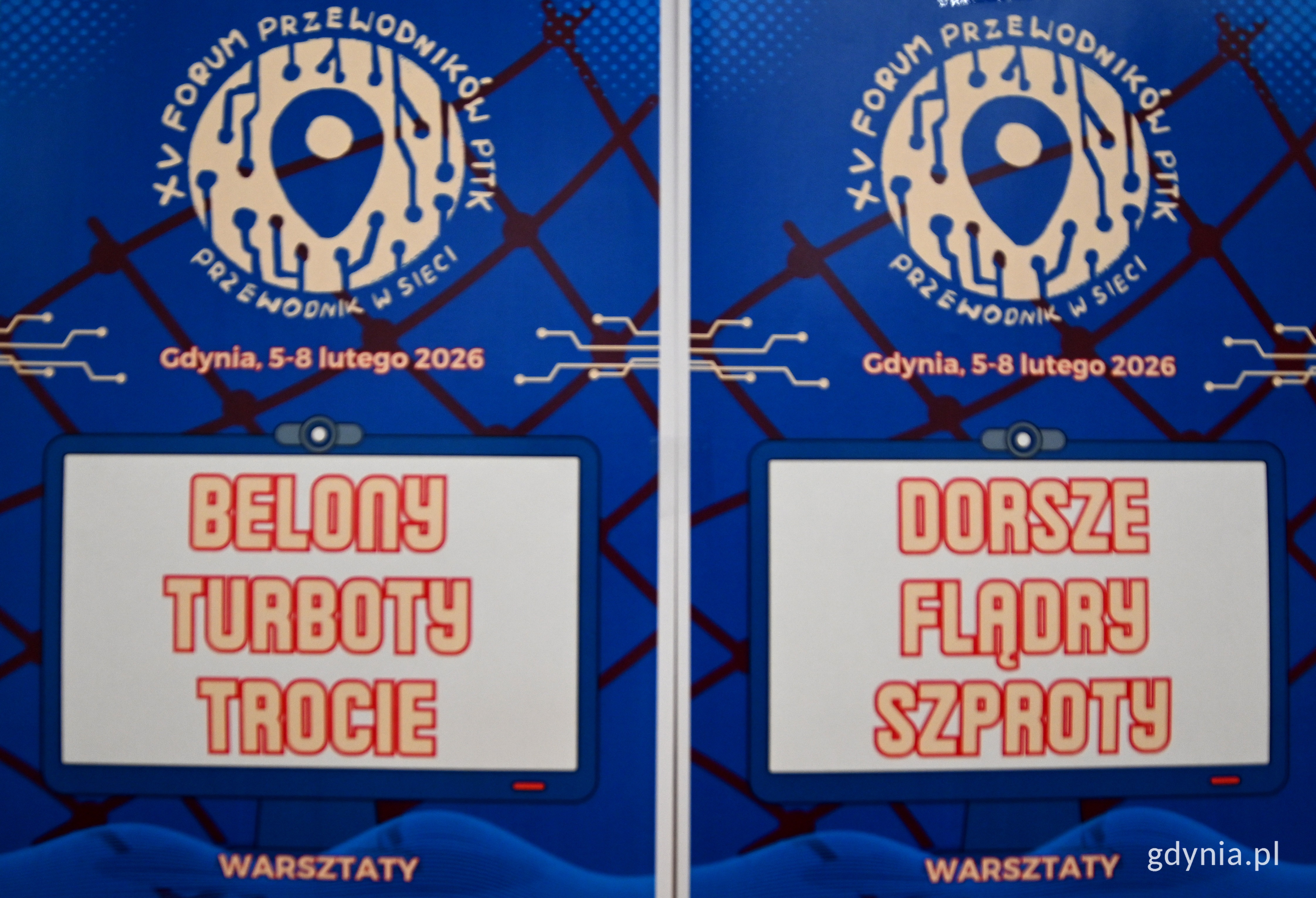 Na zdjęciu plansze zapraszające na warsztaty