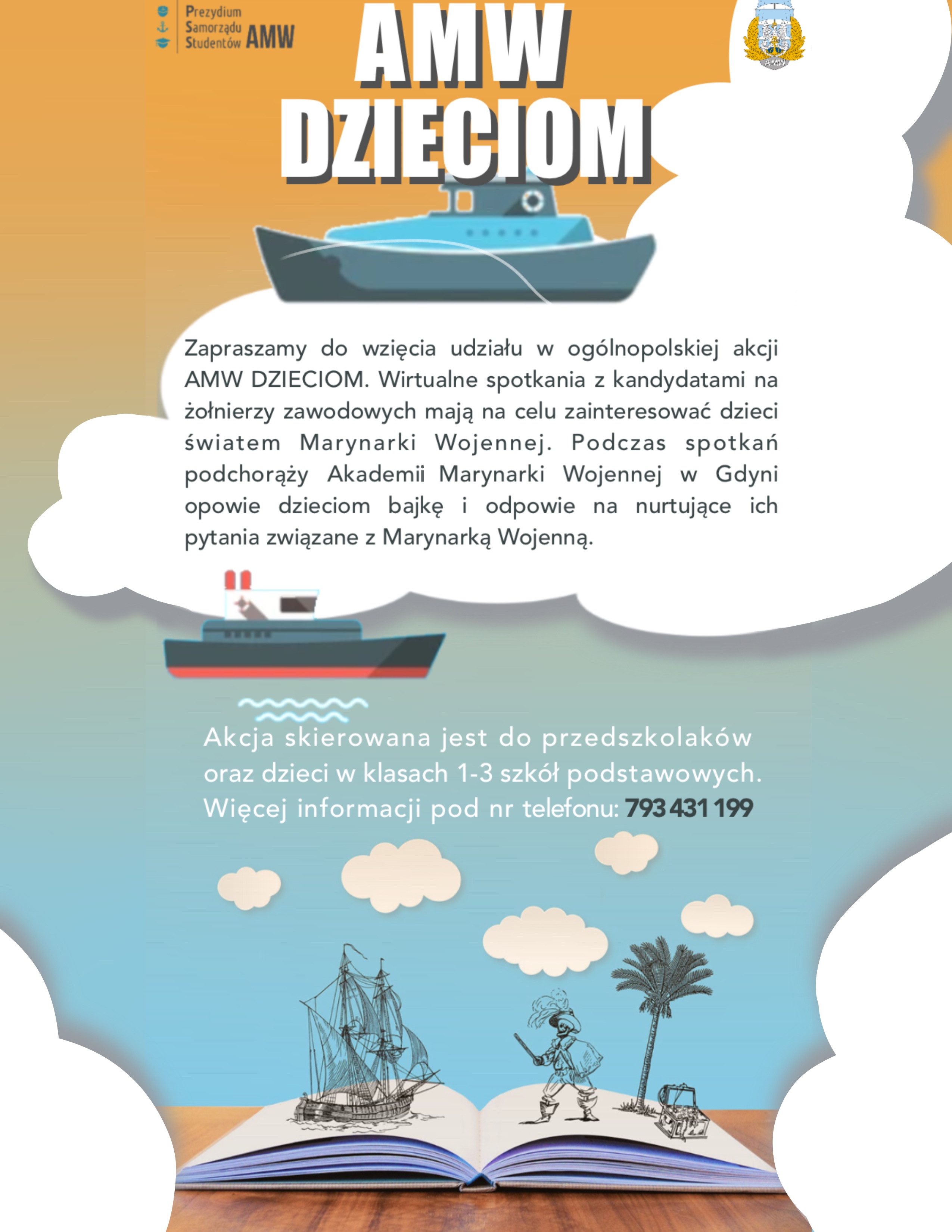 Plakat o akcji AMW dzieciom, mat. prasowe AMW