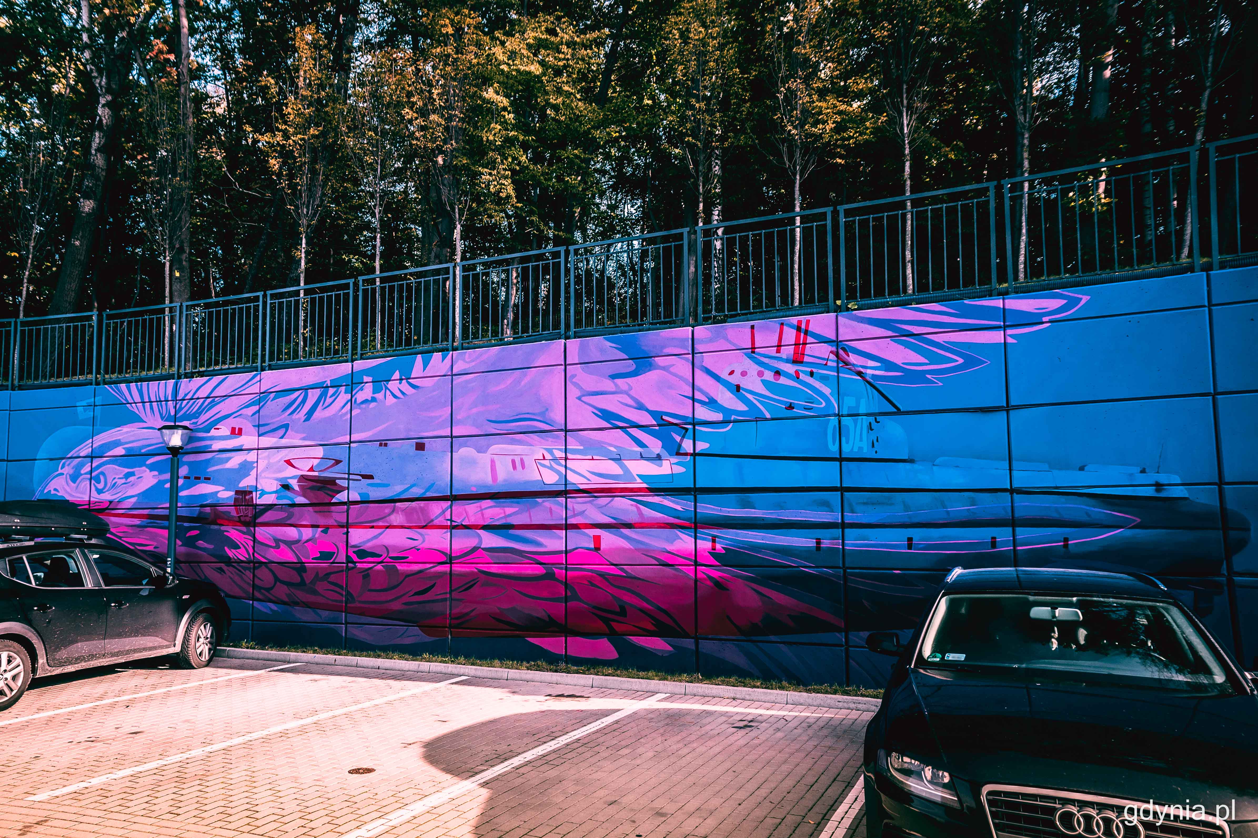 Mural z ORP &bdquo;Orzeł&rdquo; - wersja czerwona, fot. Kamil Złoch