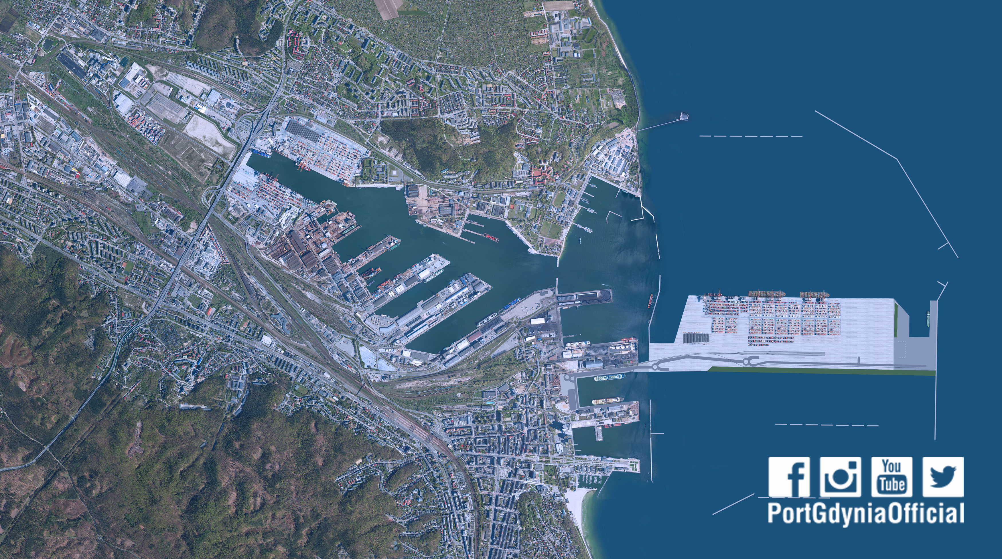 Planowany zarys Portu Zewnętrznego w Gdyni, mat. prasowe / www.port.gdynia.pl