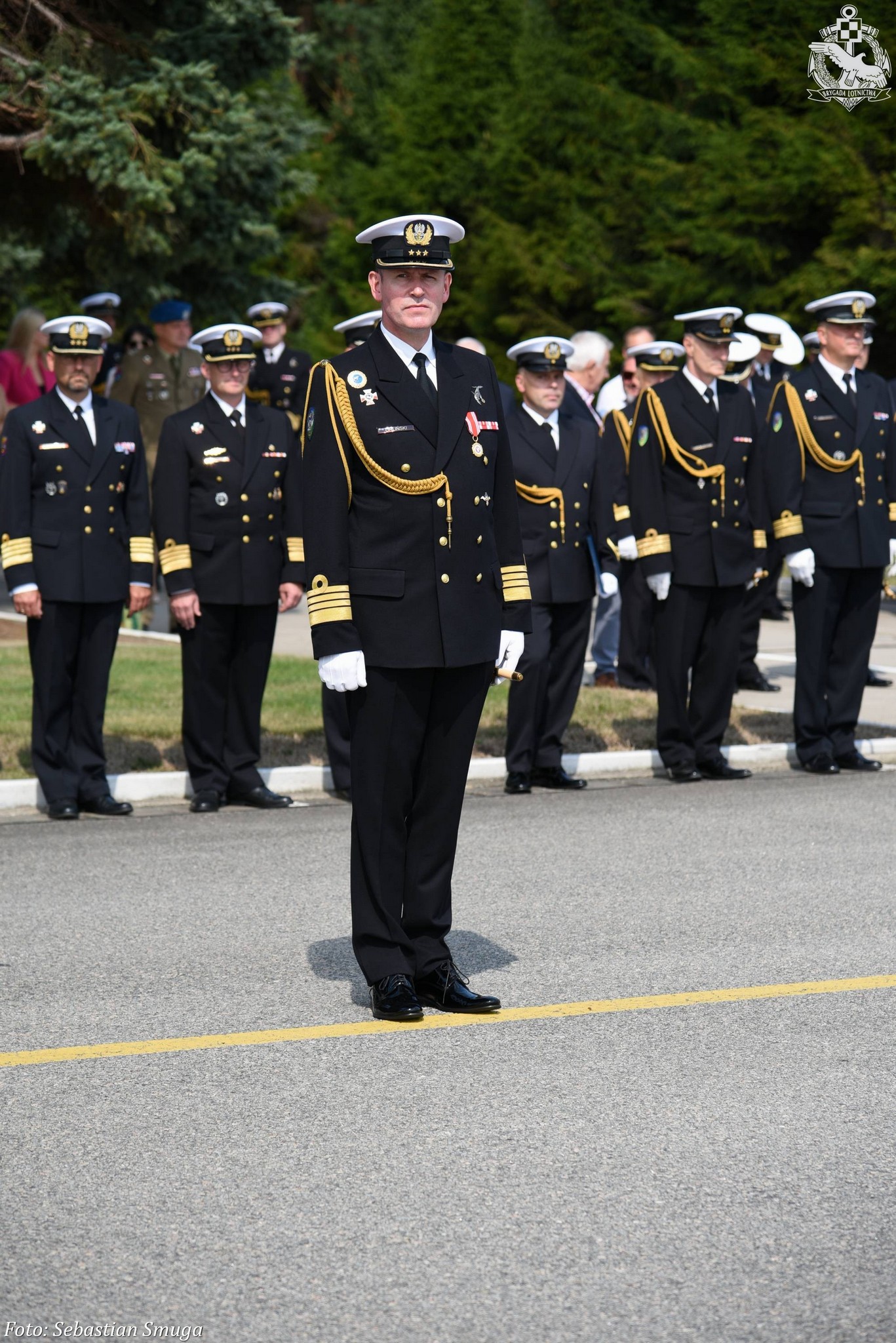 kmdr pil. Waldemar Orliński - nowy dow&oacute;dca 43. Bazy Lotnictwa Morskiego w Gdyni podczas uroczystości objęcia obowiązk&oacute;w // fot. Sebastian Smuga