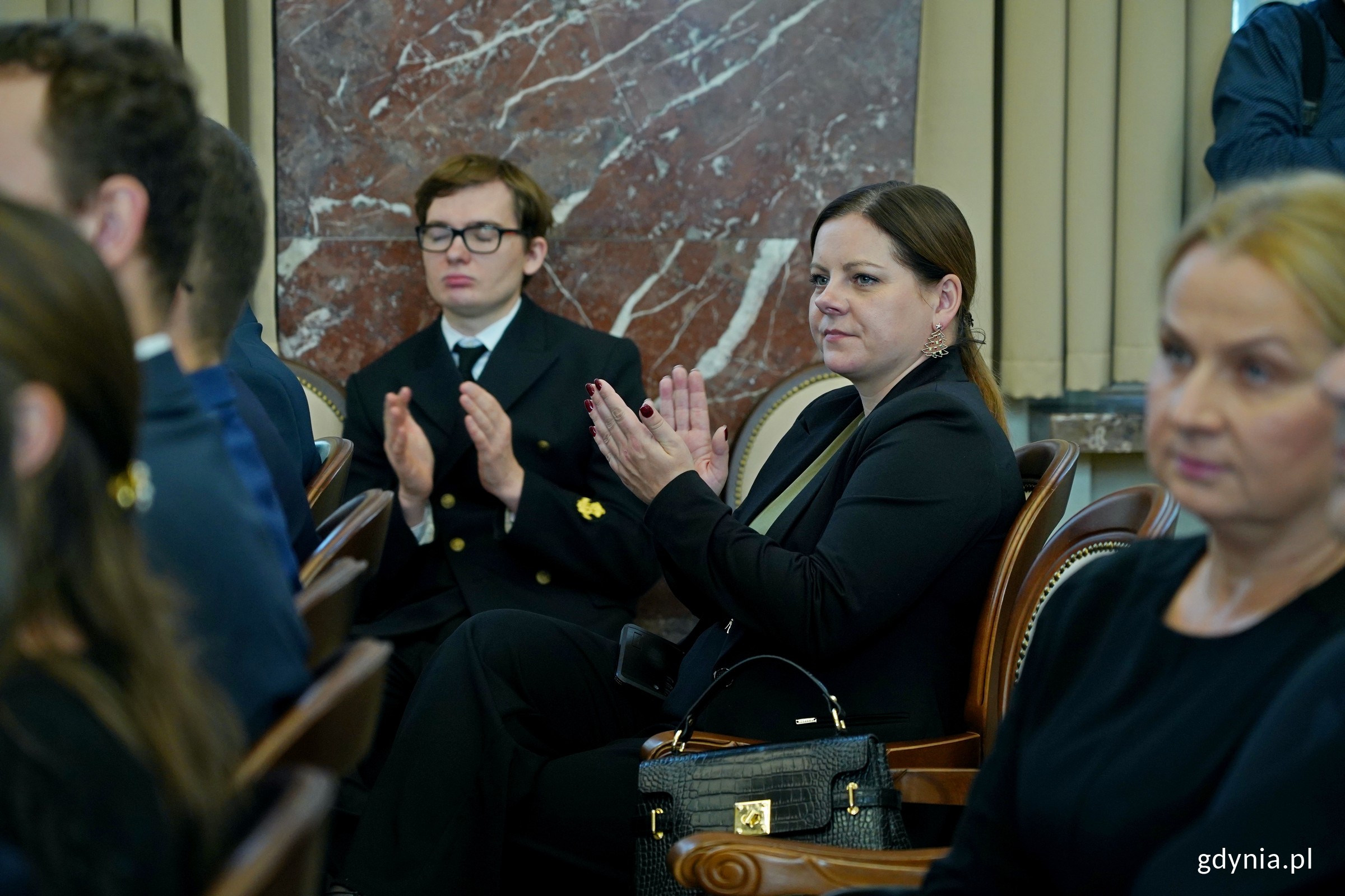 Prezydent Aleksandra Kosiorek podczas uroczystego posiedzenia senatu uczelni z okazji święta Uniwersytetu Morskiego (fot. Magdalena Czernek)