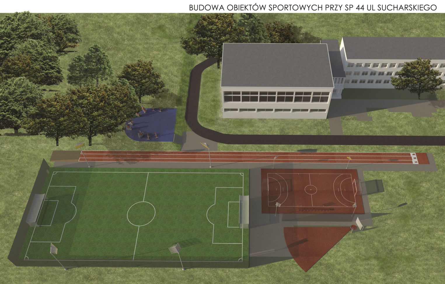 Wstępna wizualizacja boisk, grafika: Gdyńskie Centrum Sportu