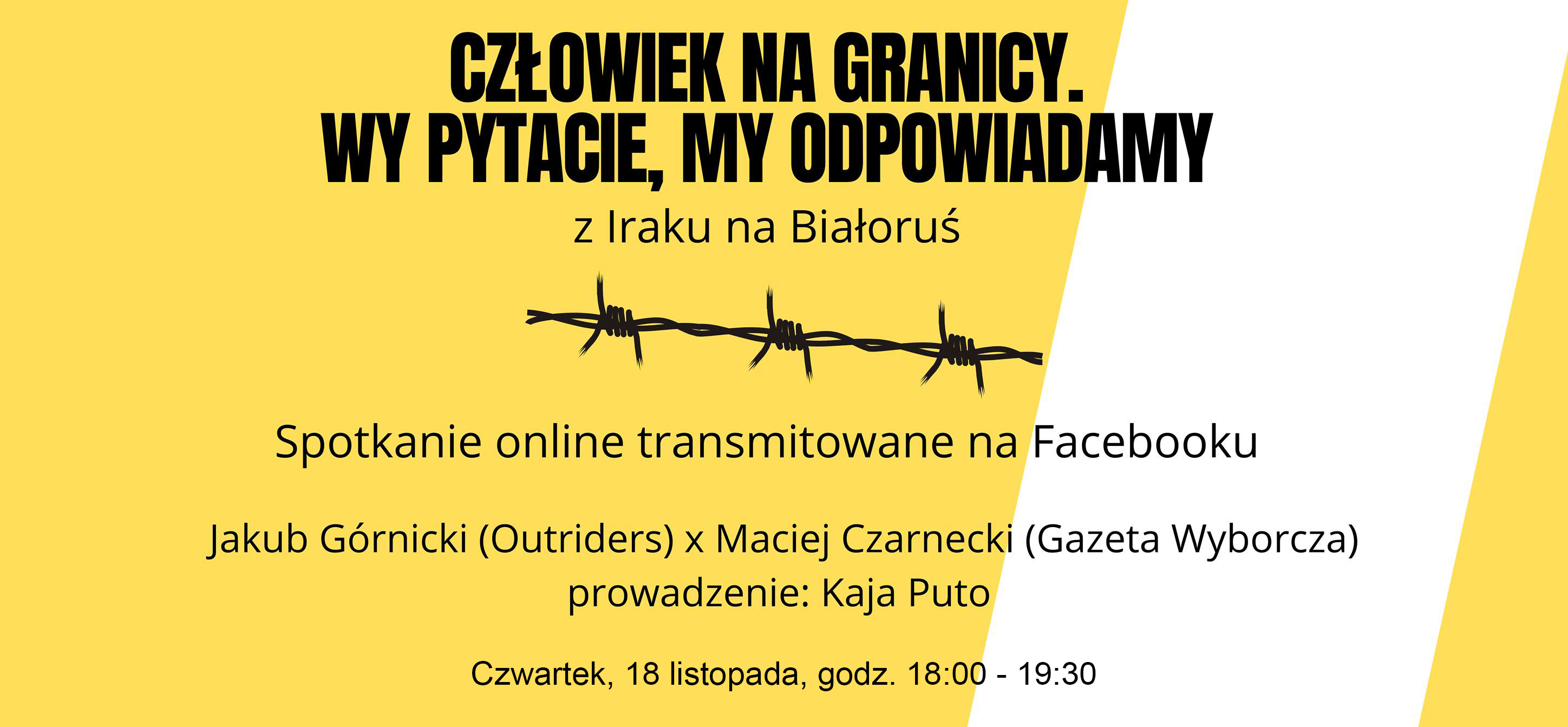 baner zapowiadający debatę Muzeum Emigracji Człowiek na granicy