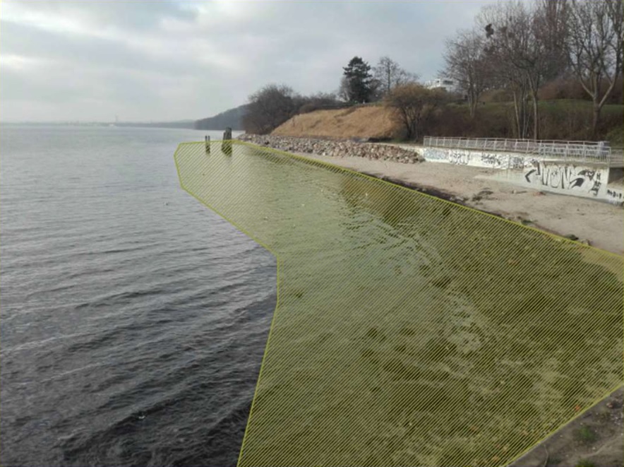 Wizualizacja linii brzegowej po refulacji, mat. Urząd Morski w Gdyni