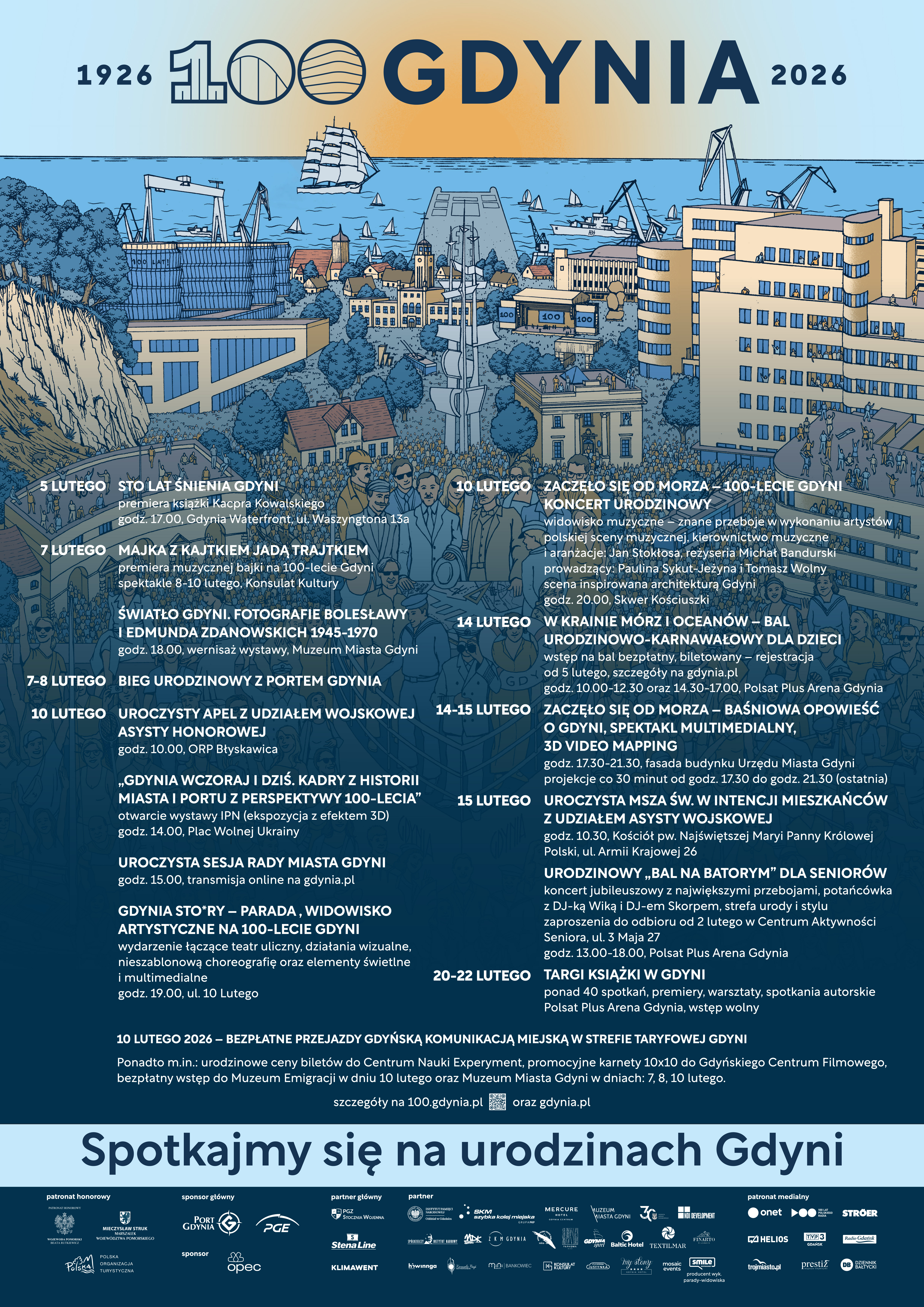 Plakat z programem wydarzeń w lutym 2026 