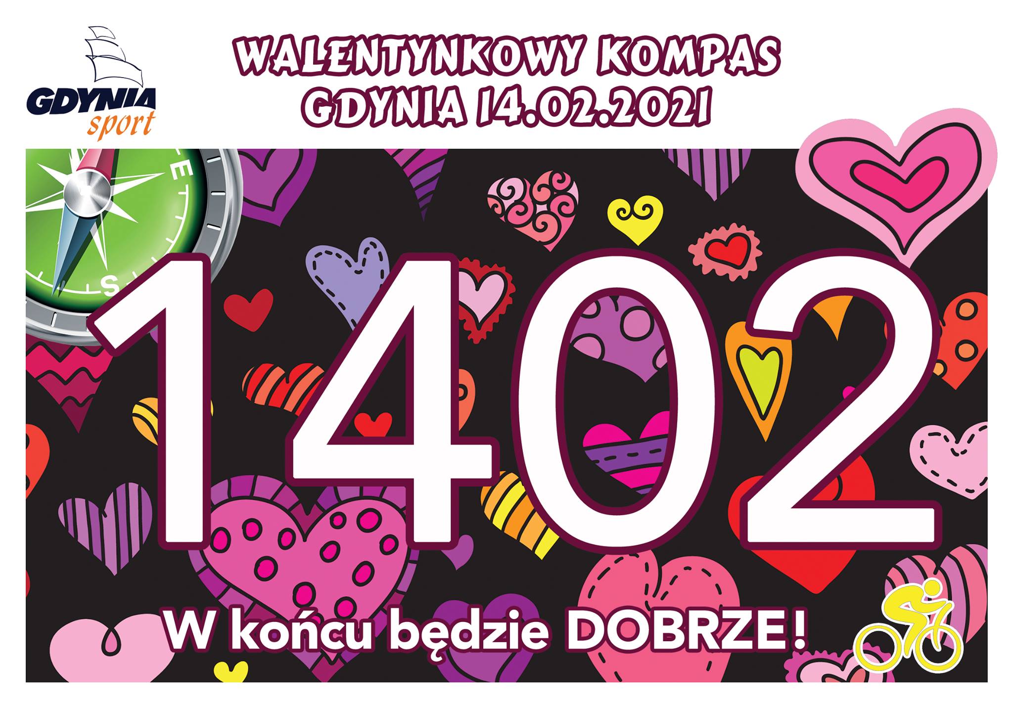 Walentynkowy rajd z Kompasem, grafika: Z Kompasem