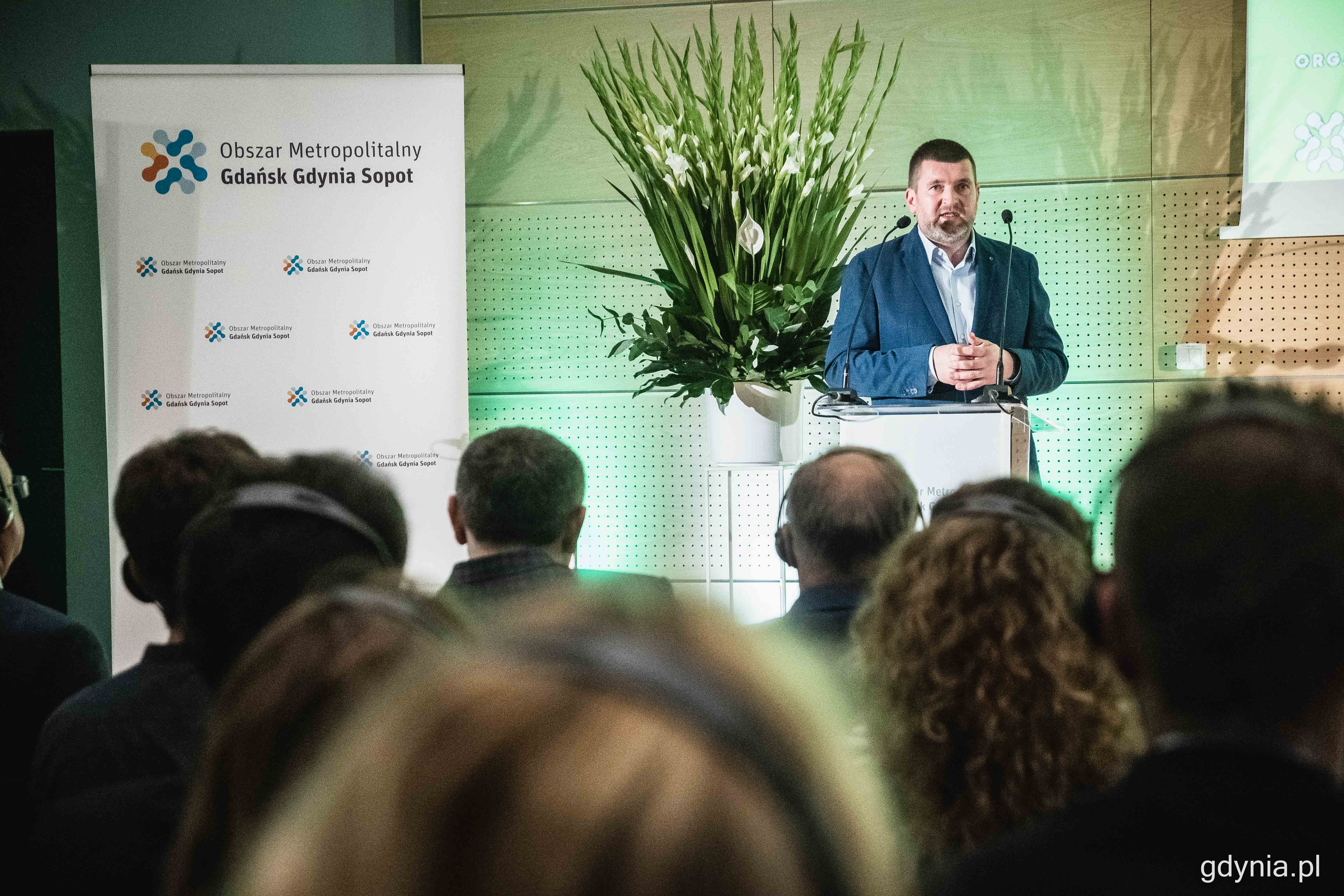 Wystąpienie mera Irpienia, Oleksandra Markushyna podczas pierwszego dnia kongresu Smart Metropolia 2022, fot. Kamil Złoch