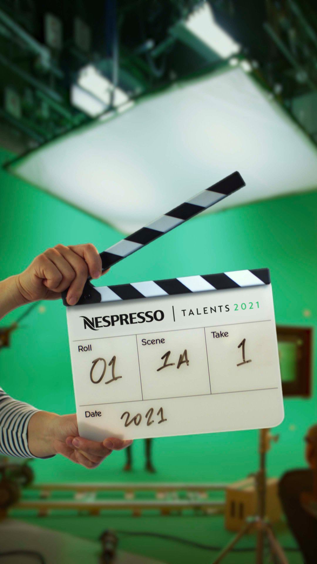 Klaps z napisem: Nespresso Talents 2021. Źródło: FPFF / FB