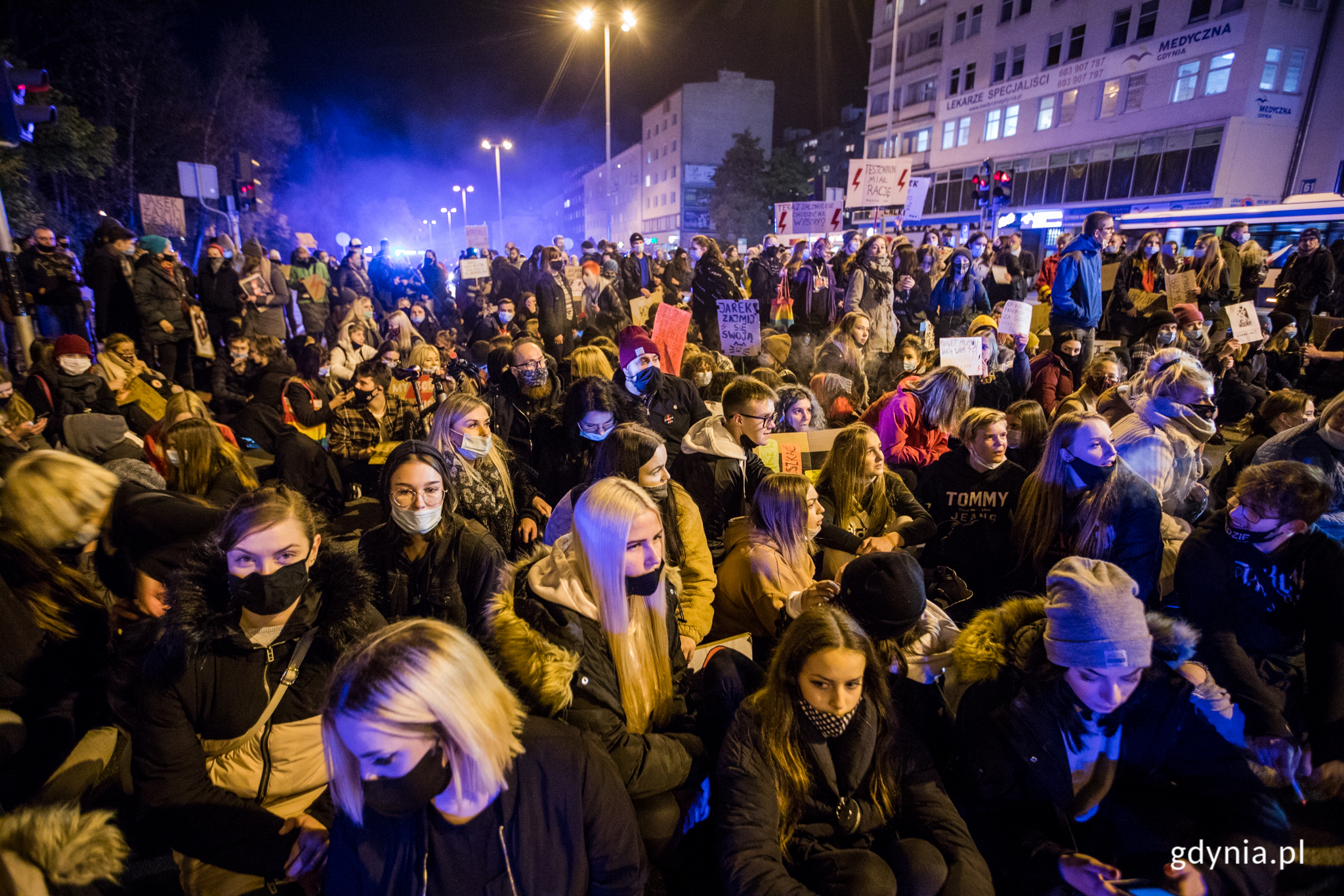 Czwartkowy protest na ulicach Gdyni, fot. Karol Stańczak