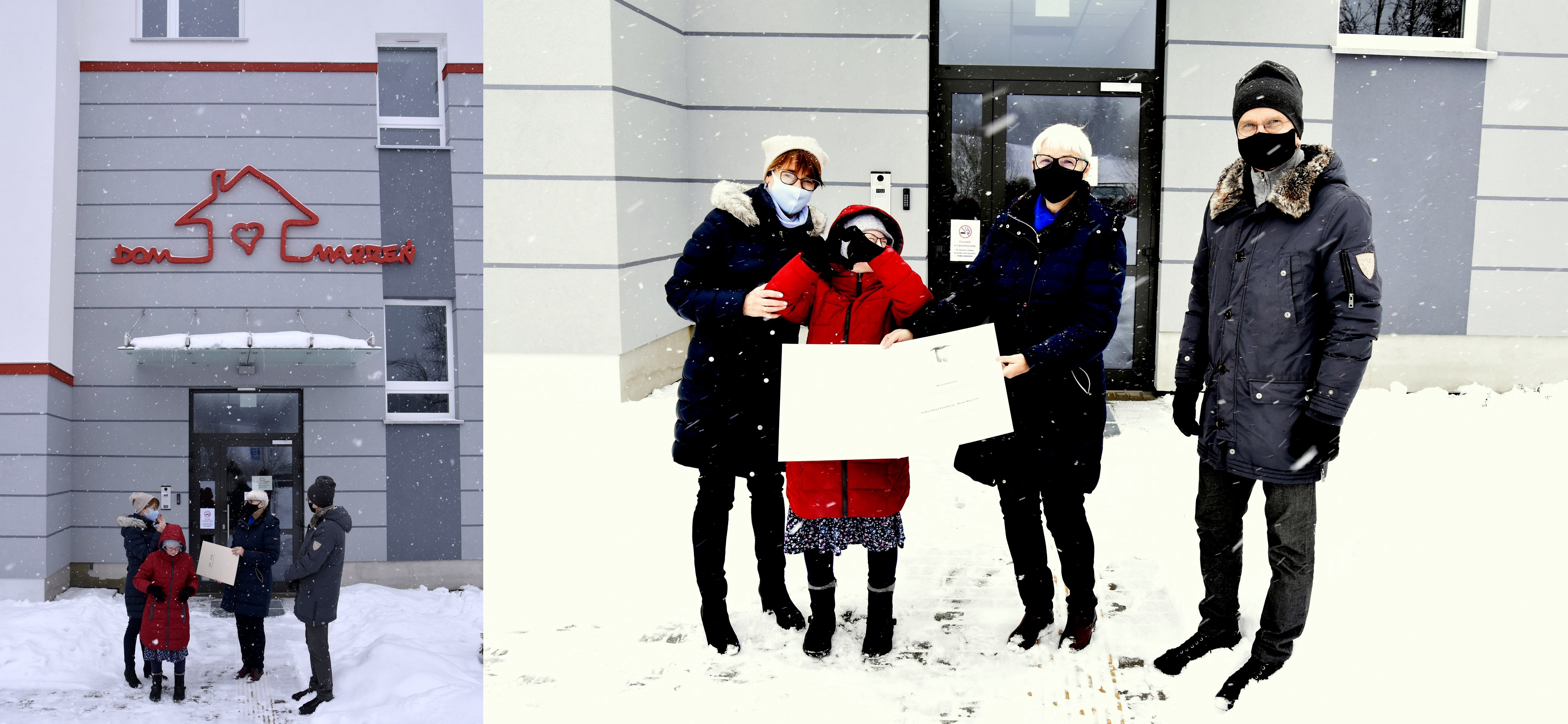 Nagrodę z rąk przewodniczącej Joanny Zielińskiej odebrali Katarzyna i Marek Karczewscy z c&oacute;rką Martą // fot. materiały Rady Miasta Gdyni