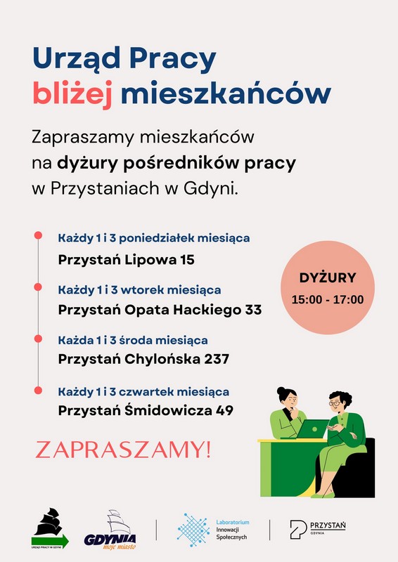 Dyżury pośredników pracy w Przystaniach Sąsiedzkich