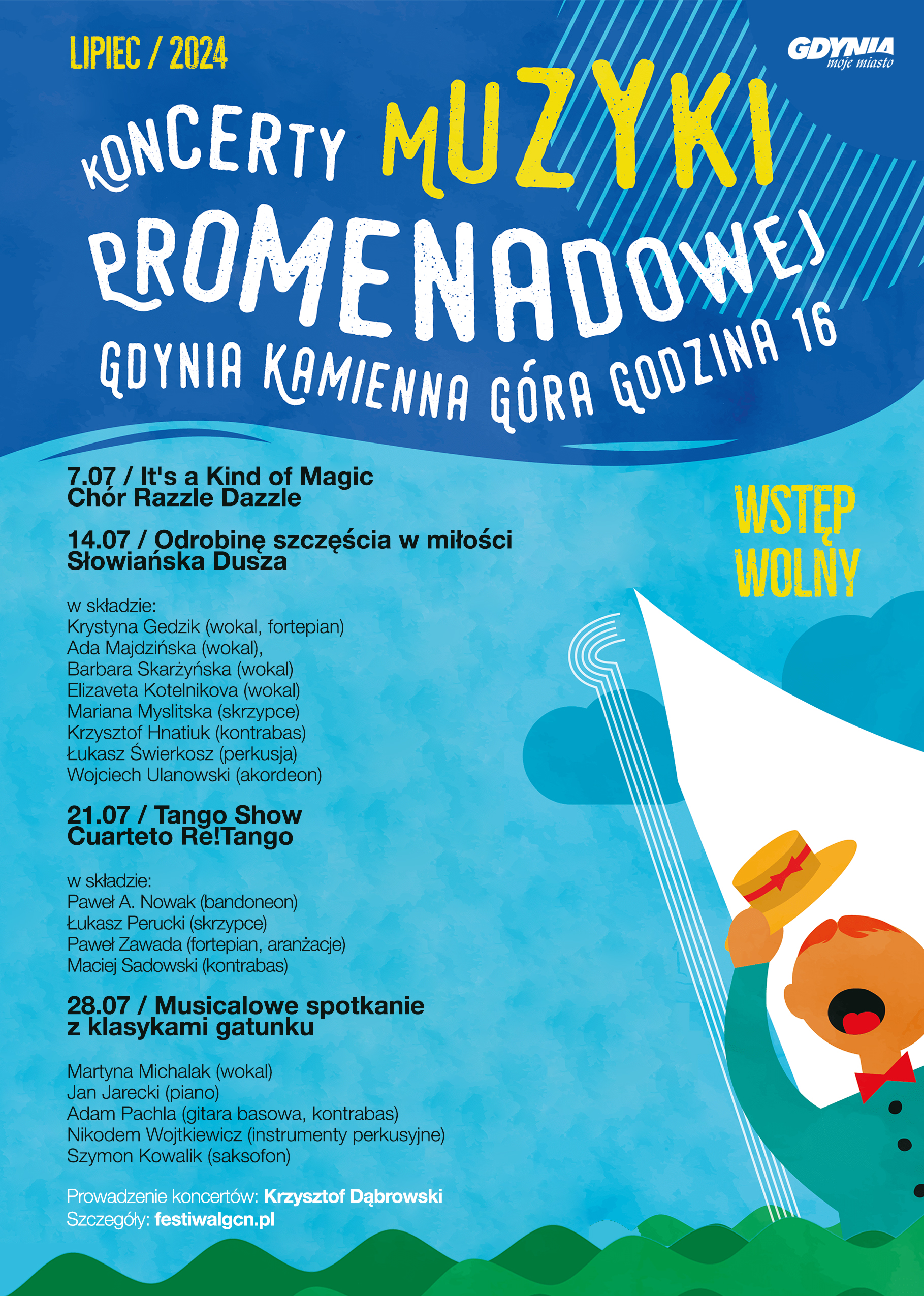 Plakat z programem Letnich Koncert&oacute;w Muzyki Promenadowej na Kamiennej G&oacute;rze