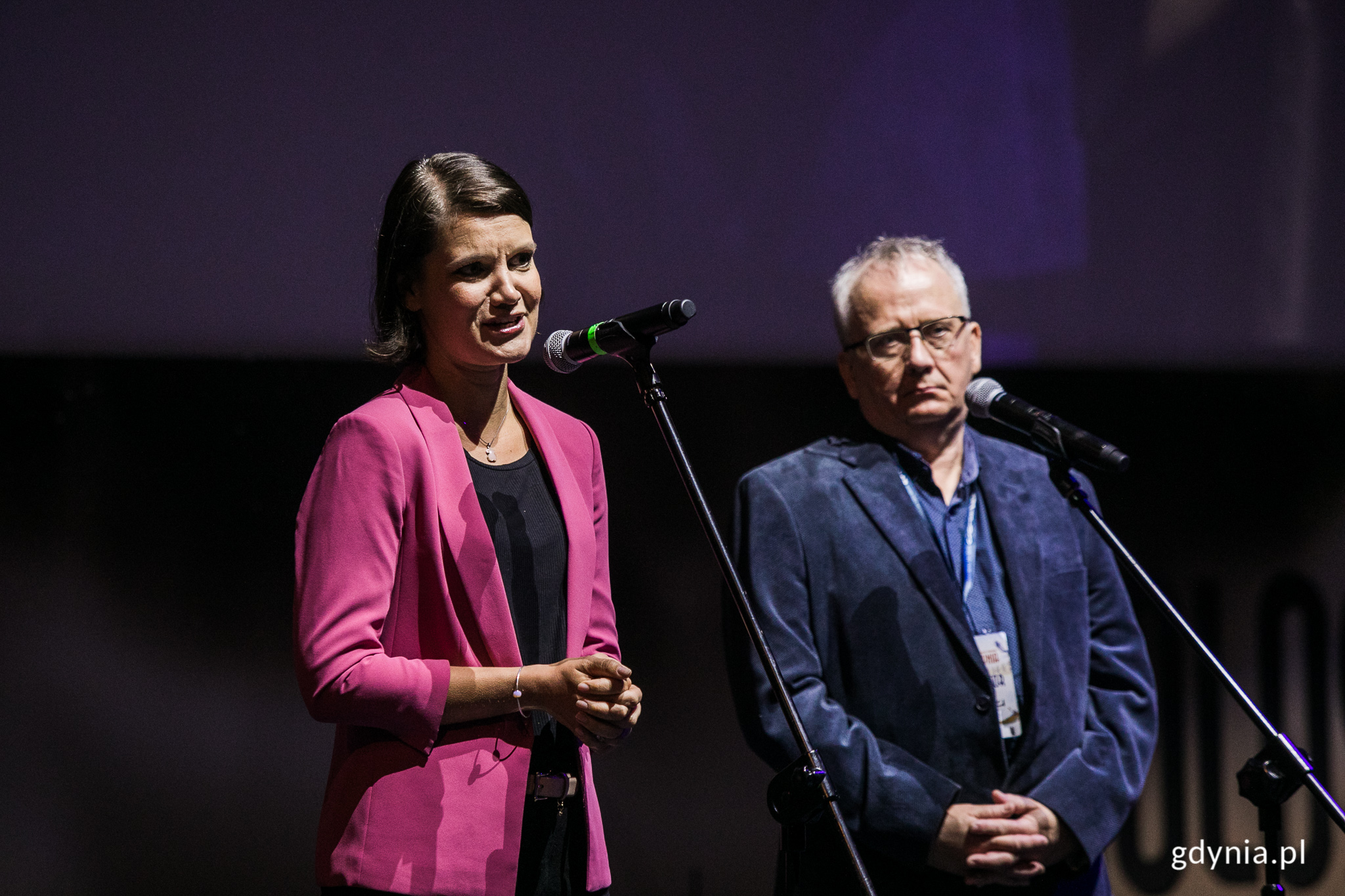 Katarzyna Gruszecka-Spychała, wiceprezydent Gdyni ds. gospodarki i Janusz janowski, dyrektor kolos&oacute;w. Fot. Karol Stańczak